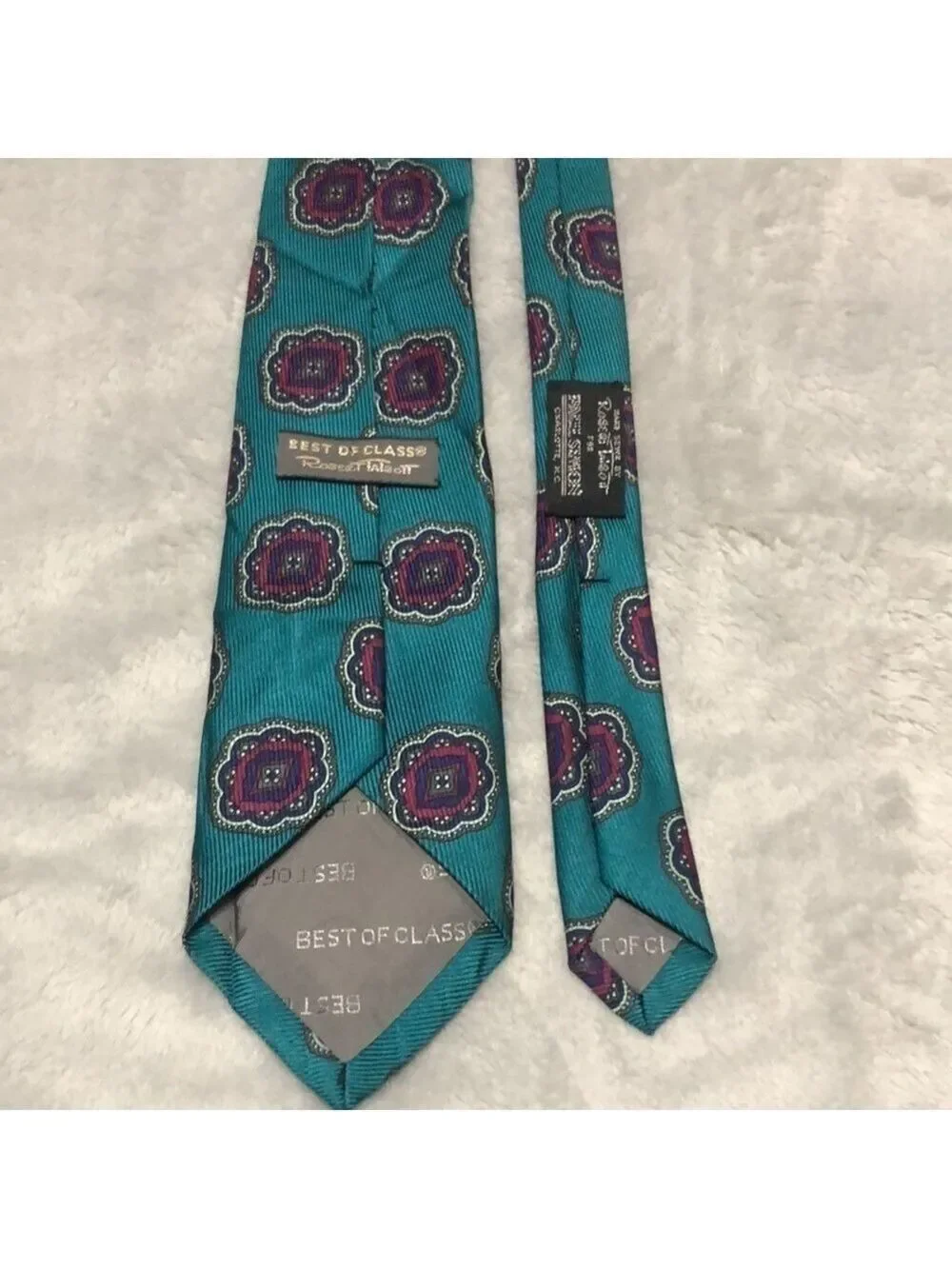 Robert Talbots Aqua Blue Print Tie